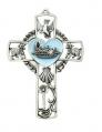  Pewter Baby Wall Cross Blue (5") 